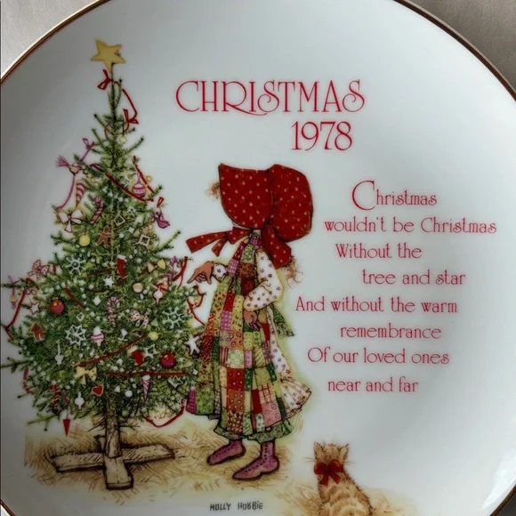 Vintage Holly Hobbie Christmas Plate Commemorative Edition 1978 - Picture 4 of 5